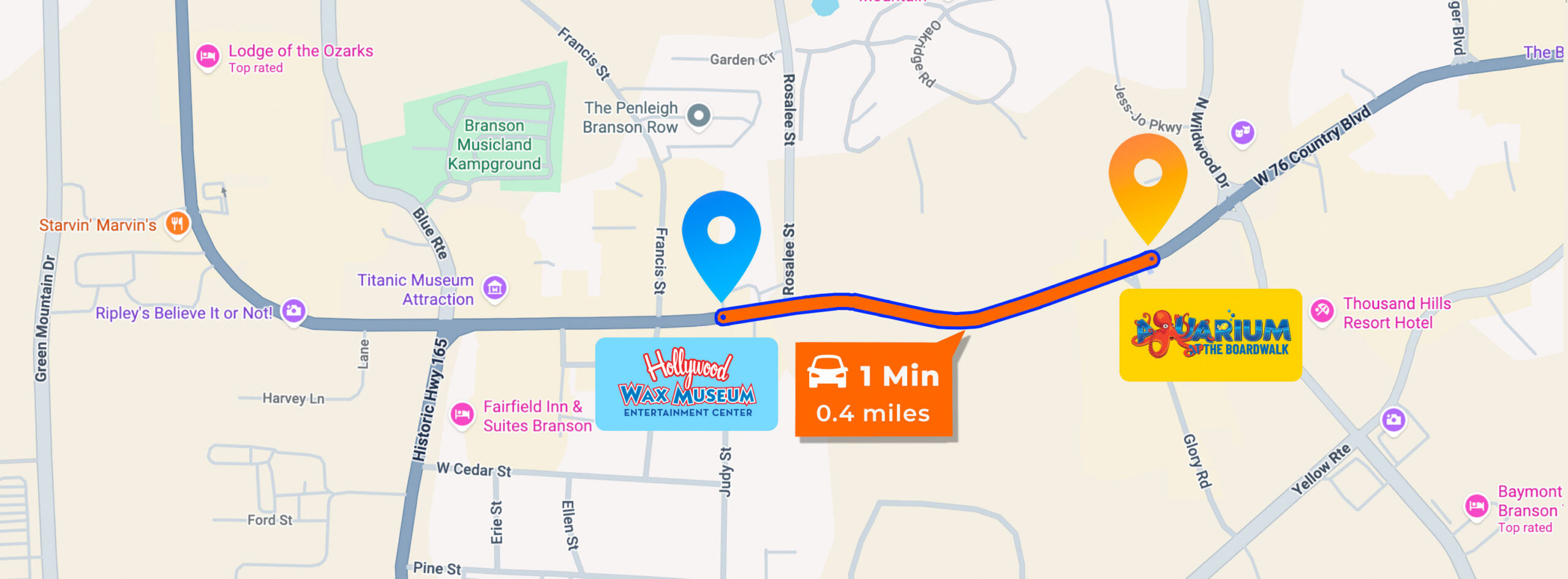 Map to Attractions