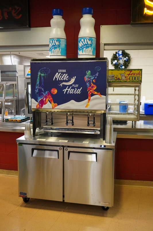 Milk Dispenser in School Cafeteria
